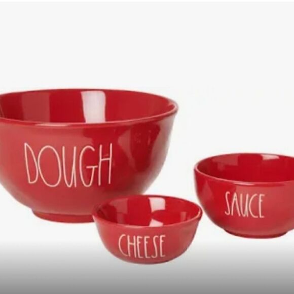 Rae Dunn New in Box Pizza 3 pc Mixing Bowl Set - Picture 1 of 5